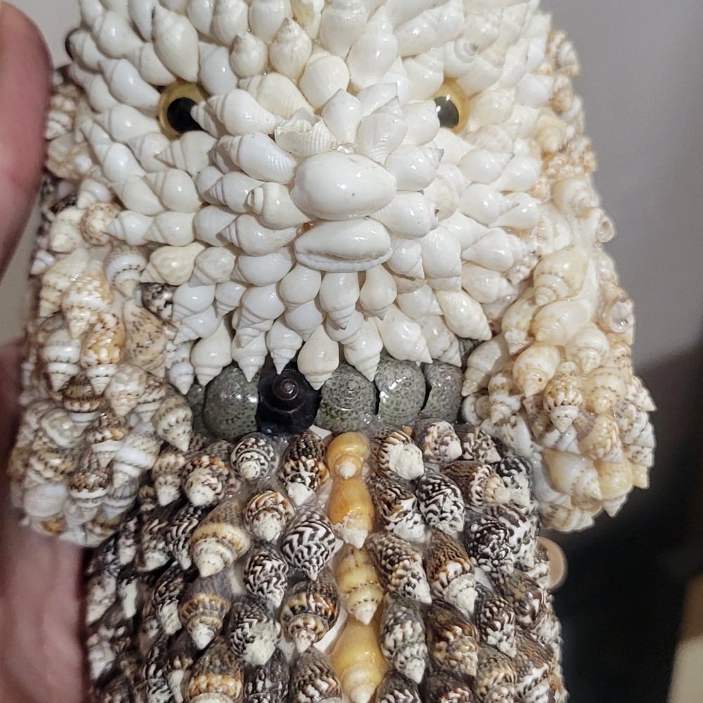 Vintage Shell-Covered Owl Figurine